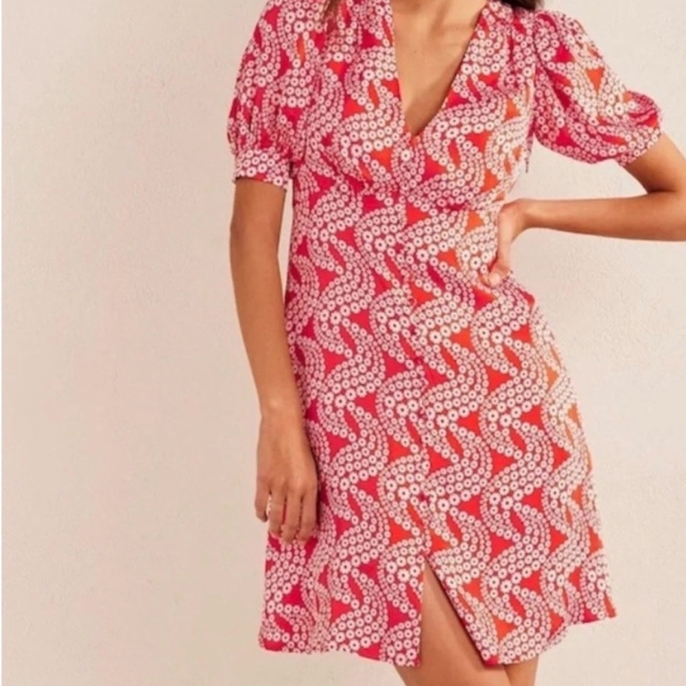 NWT Boden Red and White Floral Dress size 6